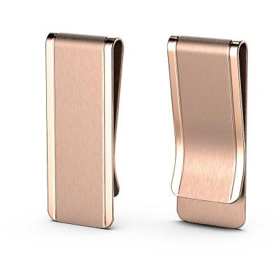 China EDC Titanium Silver Steel Clip Classic Engraved Custom Printed Quality Metal Folding Silver Unique Steel Clip for sale