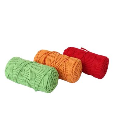 China No Elasticity Macrame Rope Cotton Rope Double Color Braided Rope For Handbag for sale