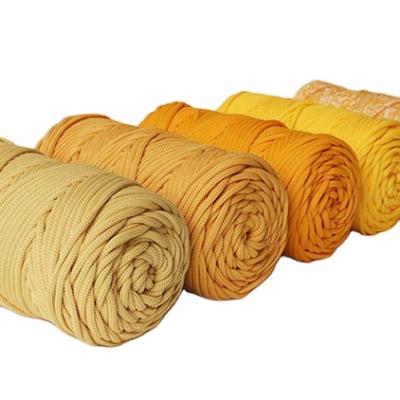 China Silky Smooth Hollow Polyester Yarns Cotton Thick Solid Color Ball Rope Cotton Rope for sale