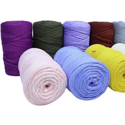 China Lightweight Silky Hand-Crochet Storage Basket T-Shirt Thread Recycled Cotton T-Shirt Yarn for sale