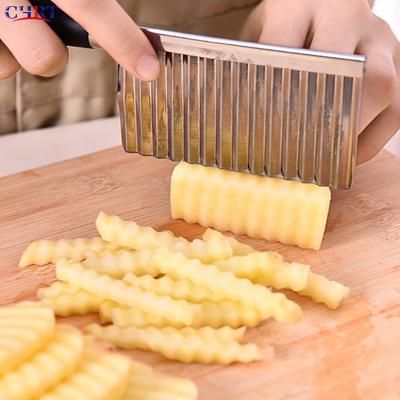 China CHRT 304 Stainless Steel Potato Dough Viable Waves Crumble Cutter Slicer Kitchen Home Vegetable Chip Blade Knife Cooking Tools for sale