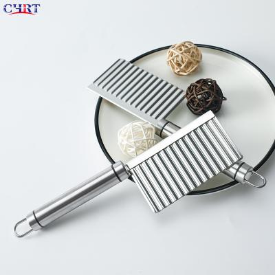 China CHRT Sustainable Food Grade Manual Vegetable Tools High Quality Corrugated Metal 304 Stainless Steel Potato Cutter for sale