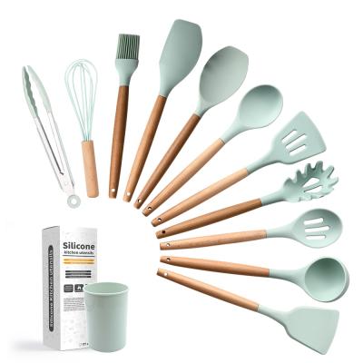 China Viable Kitchen Instruments CHRT Silicone Kitchen Utensils Non-Stick Cookware Set Spatula Set for sale