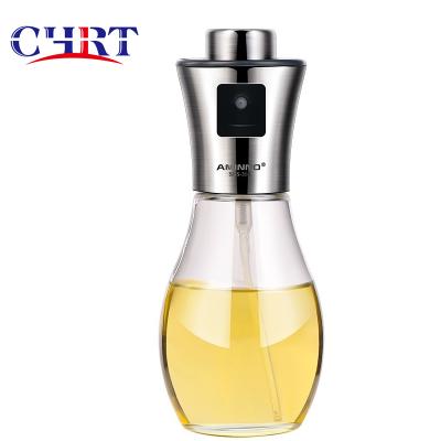 China Chrt Oil Dispenser Bottle Glass Stainless Steel Oil Sprayer Oil Dispenser Eco-friendly Manual Bottle for sale