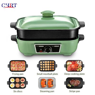 China Eco-friendly CHRT Grill Pan Korean Style Outdoor Electric Electric BBQ Grill Pot For Party Camping Traveling for sale