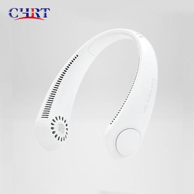 China Hot Selling Protable Mini Small Popular Rechargeable CHRT Colorful Lazy Portable USB Necklace Handless Personal Rechargeable Leafless Fan Newest for sale