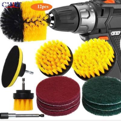 China CHRT 4 Pcs Cleaning Drill Sweep Nylon Electric Drill Set Brush Drill Scrubber Brush Kit With Extend Long Attachment Multipurpose Clean for sale