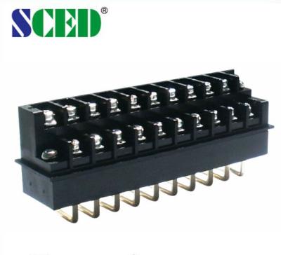 China Black PBT TB762-10V Double Level Barrier Terminal Blocks With Bent Solder Pin Header for sale