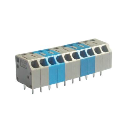 China PA66 3.50mm PCB Spring Screwless Terminal Block For Electric Power, 2P - 28P 300V 5A for sale