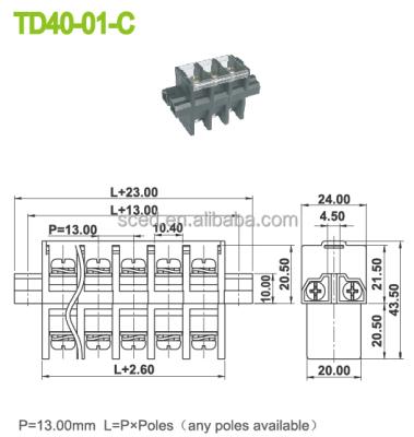 China Brass Power Supply Punch Terminal Block 13mm Feed Through Terminal Block 11 - A.W.G. 20 for sale