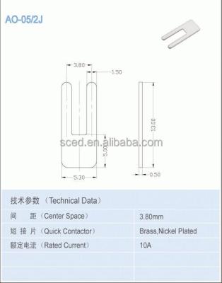 China 10A Brass Quick Metal Jumper Parts Terminal Accessories 3.8mm Throw Contactor AO-05/2J for sale