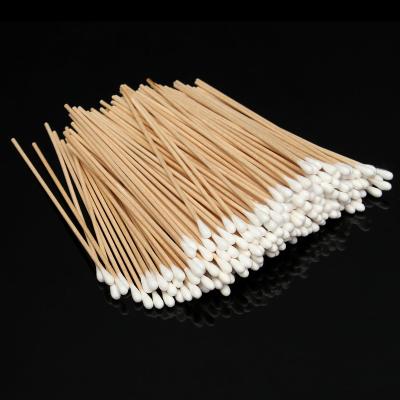 China Dispoable Swabs Medical Wooden Handle Cotton Swab Solid Cotton Buds Paper for sale