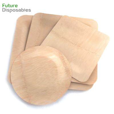 China Disposable Bamboo Wooden Dishes Round for sale