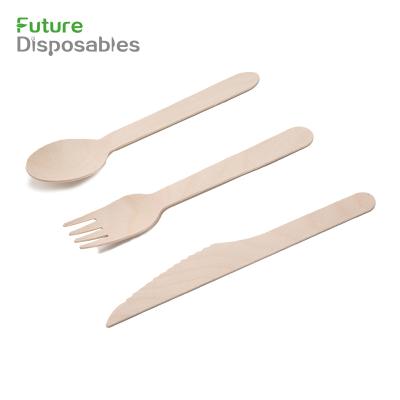 China Disposable Natural Wooden Cutlery Cutlery Disposable Wood for sale