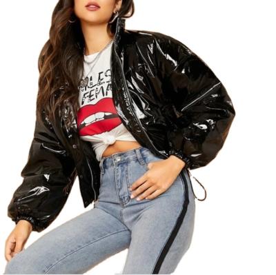 China 2020 Viable Good Quality Ladies Wear Stylish Workable Elegant PU Blazers Bomber Jacket Professional Custom New For Women Short Stand Winter 2019 for sale