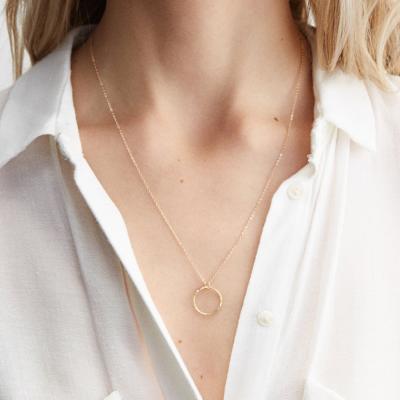 China Casual / Sporty Necklace Fashion Gold Color Minimalist Around Stainless Steel Necklaces Women Pendant Necklace for sale