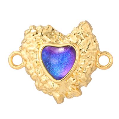 China Large FASHIONABLE Crystal Love Heart Charms Real Gold Plated Designer Charm For Jewelry Making Supplies Diy Earring Bracelet Bulk Necklace for sale