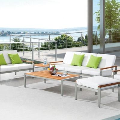 China Eco - Friendly Furniture For Outdoor Corner L Shape Teak Hotel Patio Patio Sofa Set Furniture for sale