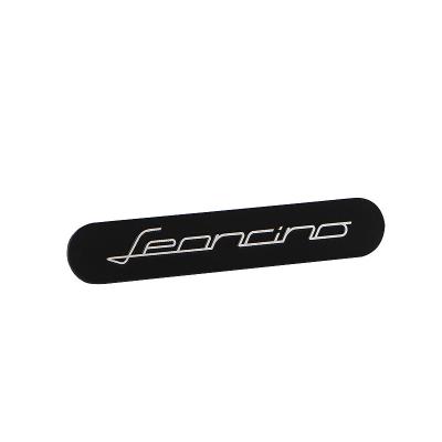 China Hot China Manufacturer Metal Embossed Black Logo Label Sticker Metal Nameplate Signs for sale