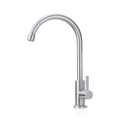 China Thermostatic Faucets Single To Handle Above Cold Water Single Kitchen Faucet Stainless Steel for sale