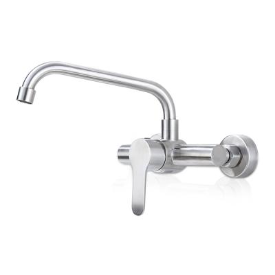 China New Design Kitchen Wall Lever Handle Thermostatic Faucets SS 304 Stainless Steel Water Faucet Wall Mount for sale