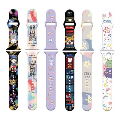 China Silicone Tide Game Series For Apple Watch Band iwatch Strap 45mm 41mm Silicone Strap For Apple Series7 6 Se 5 4 3 for sale