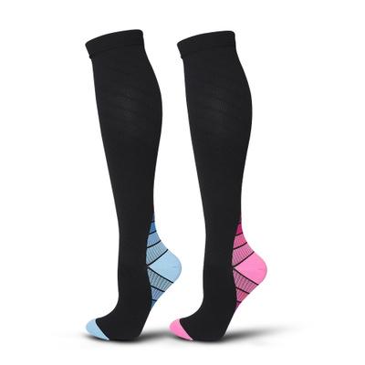 China High Quality Women's 20-30 mmHg Colorful Sports Socks High Quality Breathable Compression Socks For Women's Heel And Toe for sale