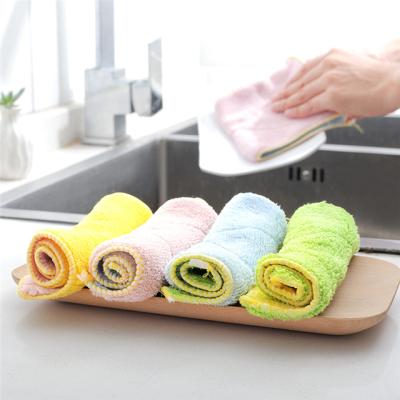 China Microfiber Viable Table Cleaning Towel Thickened Non-linting Kitchen Dish Cloth Household Cleaning Tool for sale