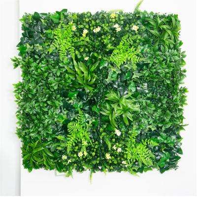 China Artificial Greenery Wall Hanging Boxwood Hedge Mat Plant Panel Faux Green Grass Wall Privacy Screen For Indoor Outdoor Home Decor for sale