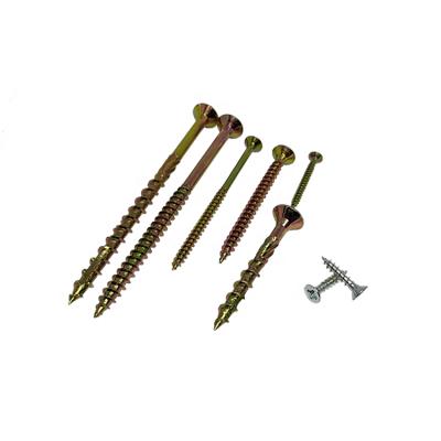 China Yellow Galvanized Pozi Torx Flat Head Chipboard Wood Screw M10 for sale