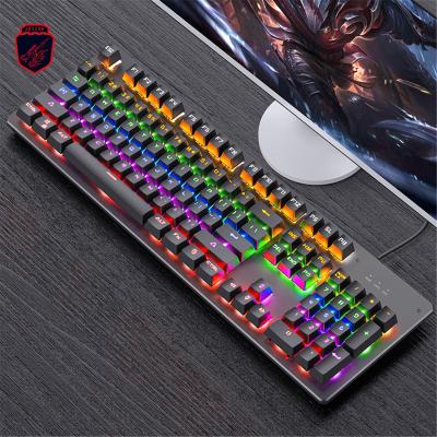 China Best Selling Mechanical Gaming Keyboard RGB Light Real Wired Plug And Play Gaming Keyboard For Computer / Desktop for sale