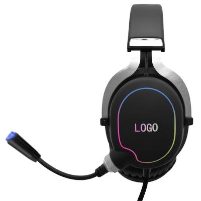 China Earphone RGB 3.5mm Stereo And USB Wired Computer Headphones With Detachable Mic Voice Control For Laptop Computer Gamer for sale