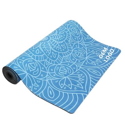 China Waterproof Anti Slip Natural Rubber Microfiber Suede Eco Friendly Digital Printed Rubber Yoga Mat for sale