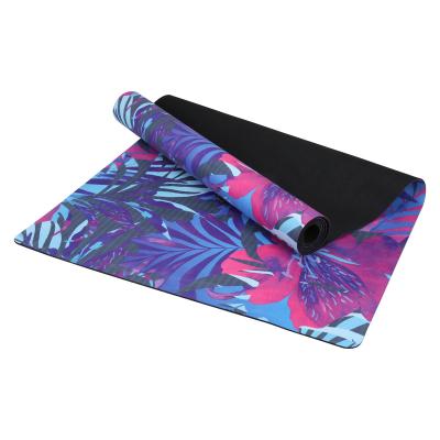 China Water-proof 1.5mm foldable yoga mat natural rubber eco friendly digital printed microfiber suede rubber kids yoga mat dance mat for sale