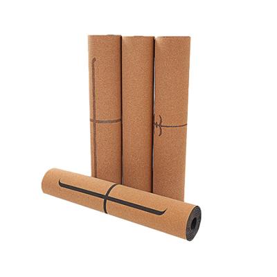 China Comfortable Manufacturer Supply Custom Printed Home Used Eco-Friendly Yoga Matts Cork TPE Yoga Mat for sale