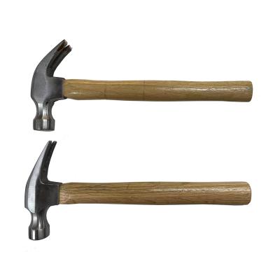 China Nail Hammer Professional Straight Claw Hammer Carbon Steel With Wooden Handle for sale