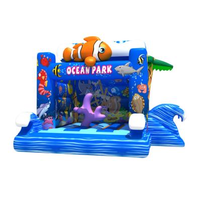 China Cheap China Indoor or Outdoor Blue Clownfish Inflatable Bouncy Castle With Slide Kids Ocean Theme Castle Bounce For Park for sale