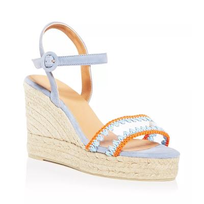 China Fashion Trend Summer Sneakers Shoes Strap Wedge Heel Platform Heeled Sandals Shoes for sale