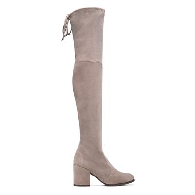 China Women Leather Thigh High Boots Anti-odor Stretch High Heel High Heel Suede Knee Long Boots for sale