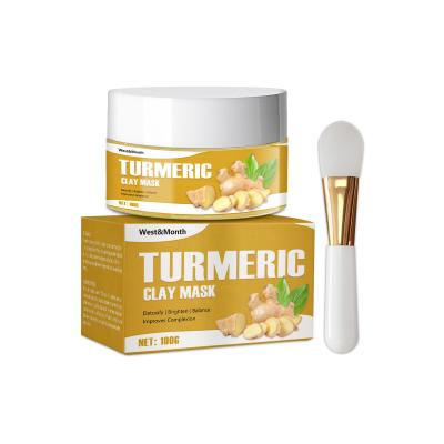 China West&Month Turmeric Mud Mask Hydrating Deep Cleansing Repairing Moisturizer Type For Men And Women for sale