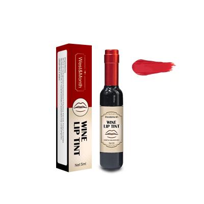 China West&Month OEM Red Wine Bottle Waterproof Lip Gloss Set Non-sticky Cup Multicolor Moisturizing Waterproof Lipstick for sale