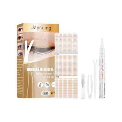 China Jaysuing Water-adhesive Double Eyelid Stickers Eyelid Stickers Lace Eyeliner Eye Mesh Yarn Glueless Natural Olive Type Glueless Durable Makeup JSCZ2022021701 for sale