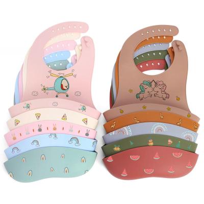 China BPA Free Easily Clean Waterproof Baby Bibs Silicone BPA Rubber Bibs For Toddlers for sale