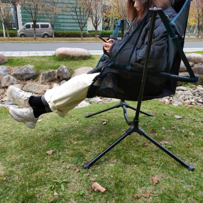 China 2021 Modern Outdoor Portable Foldable Backpack Swinging Rocking Camp Relax Camping Chair Folding Recliners for sale