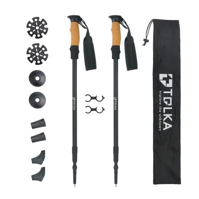 China Cork Custom Fast Delivery Foldable Carbon Fiber Folding Hikings Stick Telescopic Aluminum Trekking Pole for sale