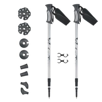 China Straight Grip PP Grip Printing Logo 7075 Aluminum Trekking Poles Shockproof Trekking Pole for sale