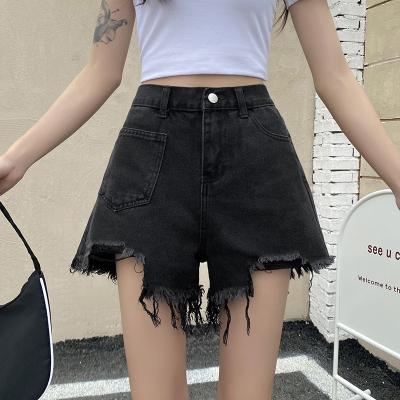 China Anti-wrinkle summer sexy hot shorts washed jeans ripped denim shorts high waist women short jeans for sale