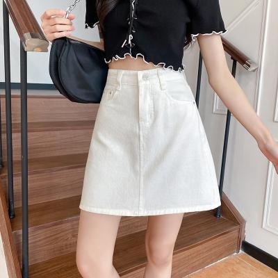 China Summer New Korean High Waist Women's Denim Half Skirt Breathable Wrap Hip Skirt Line A Line for sale