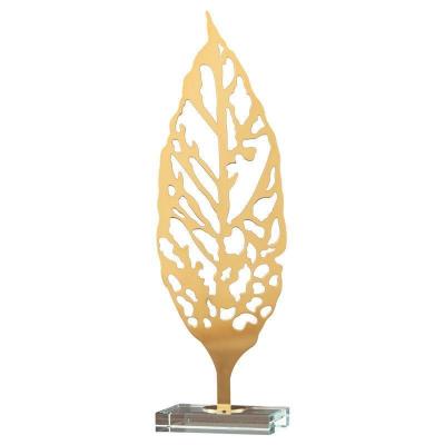 China Art Deco Light Luxury Home TV Cabinet Decoration Tree Leaf Crafts Living Room Entrance Desktop Decoration for sale