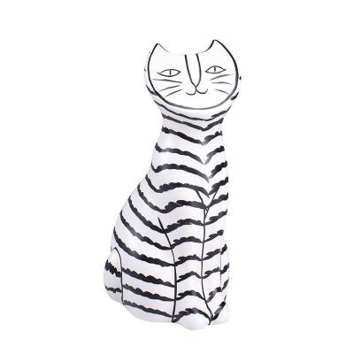 China Contemporary Simple modern decoration, living room soft decoration, creative resin black and white striped cat porch, Nordic decoration for sale